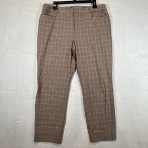 Banana Republic Trousers Sloan Houndstooth Curvy Straight Cropped Pants Size 14